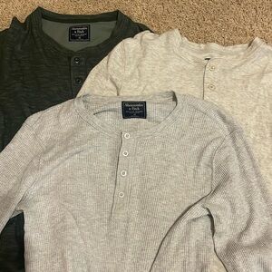 Lot of 3 Abercrombie Waffle knit long sleeves